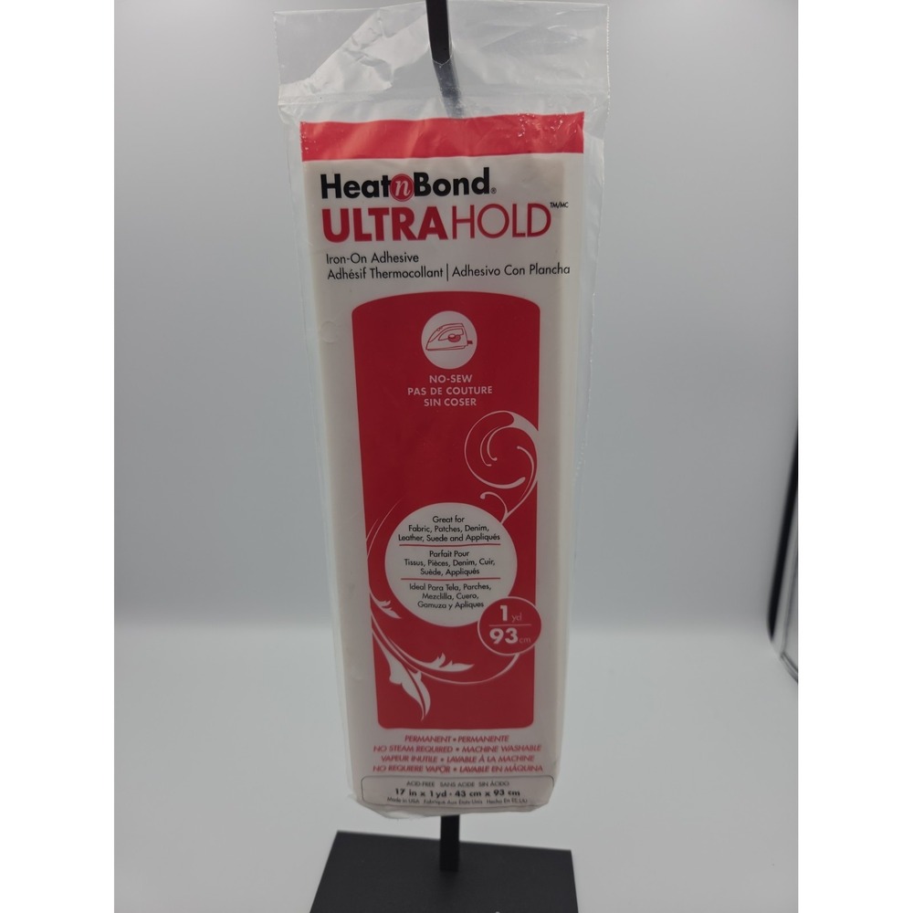 HeatnBond UltraHold Iron-On Adhesive, 17 Inches x 1 Yard 1 Pack, White